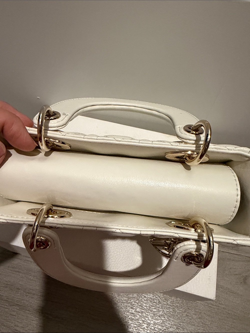 Dior Cream Quilted Mini Lady Bag with Gold Hardware - Picture 4 of 9
